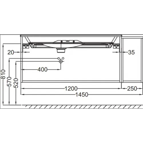 Модуль с раковиной Nouvelle Vague 145 см, белый блестящий, подвесной монтаж EXAP112-Z-00+EB3038-N18 Jacob Delafon