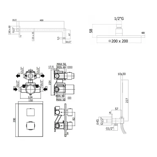 Комплект смесителей PAFFONI Elle KITLEQ518NO/M