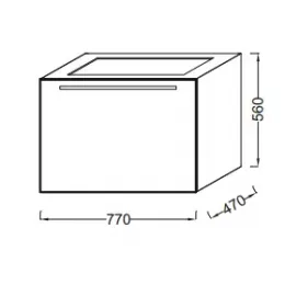 Модуль под раковину Struktura 77х47х56 см, белый блестящий, 1 выдвижной ящик EB1285-N18 Jacob Delafon
