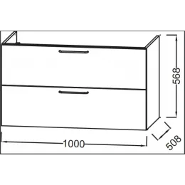 Модуль под раковину Odeon Rive Gauche 100х50,8х56,8 см, квебекский дуб, ручки черные EB2524-R9-E10 Jacob Delafon