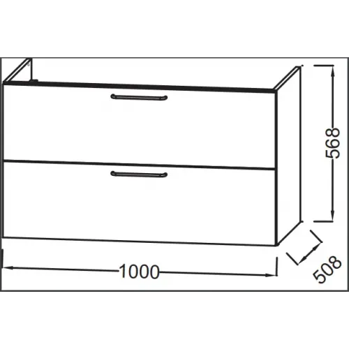 Модуль под раковину Odeon Rive Gauche 100х50,8х56,8 см, квебекский дуб, ручки черные EB2524-R9-E10 Jacob Delafon