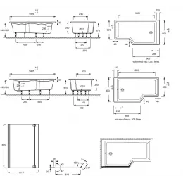Акриловая ванна Bain-Douche Neo 150х80 см, правосторонняя, асимметричная E6D119R-00 Jacob Delafon