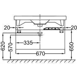 Модуль под раковину Odeon Up 67х48,5х53 см, 2 ящика, оливковый матовый EB890-M47 Jacob Delafon
