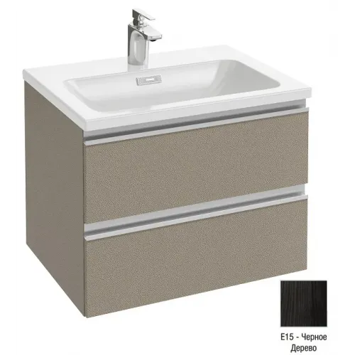 Модуль под раковину Vox 60х46х45,2 см, черное дерево, с 2 выдвижными ящиками, встроенные ручки EB2030-RA-E15 Jacob Delafon