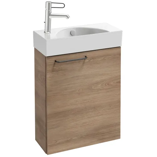 Модуль под раковину Odeon Rive Gauche 48,5х21,3х59,1 см, правосторонний, квебекский дуб, ручка чёрная EB2581D-R9-E10 Jacob Delafon