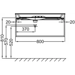 Модуль под раковину Nouvelle Vague 80х50,7х45,5 см, серый антрацит, 2 выдвижных ящика EB3030-442 Jacob Delafon
