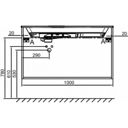 Модуль под раковину Odeon Rive Gauche 100х50,8х56,8 см, 2 ящика, белый блестящий, ручки хром EB2524-R5-N18 Jacob Delafon