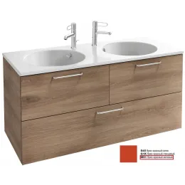 Модуль под раковину Odeon Rive Gauche 120х50,8х56,8 см, 3 ящика, ярко-красный матовый, ручки хром EB2545-R5-M81 Jacob Delafon