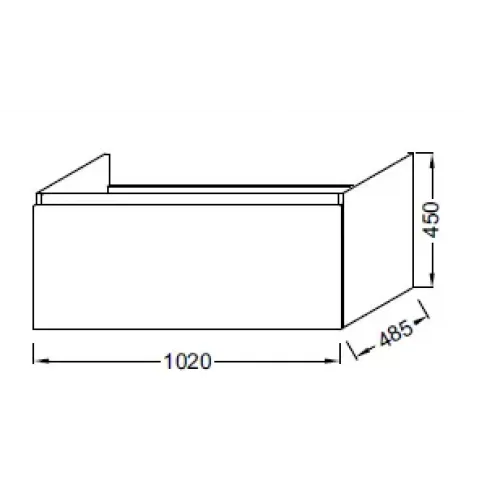 Модуль под раковину Odeon Up 102х48,5х45 см, квебекский дуб, с бельевой корзиной EB883-E10 Jacob Delafon