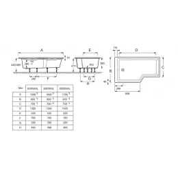 Акриловая ванна Bain-Douche Neo 170х90 см, левосторонняя E6D002L-00 Jacob Delafon