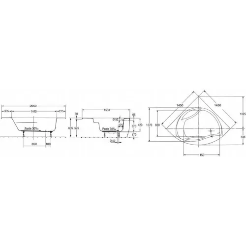 Гидромассажная ванна Presqu'ile 145х145 см, с системой tonus+, угловая симметричная E5TN3460RU-00 Jacob Delafon