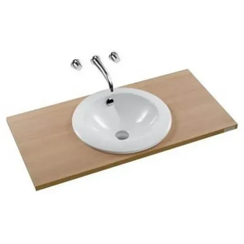 Встраиваемая сверху раковина Ronde 47х47 см, с заглушкой для переливного отверстия, санфарфор E1184-00 Jacob Delafon