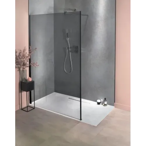 Душевая перегородка Walk-In Contra 120х200 см, тонированное стекло, 8 мм, черный профиль E22W120-BLV Jacob Delafon