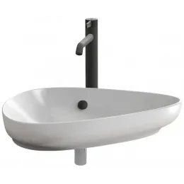 Накладная раковина Nouvelle Vague 56х40х18 см, с отверстием перелива, с заглушкой "клик", санфарфор EVI102-00 Jacob Delafon