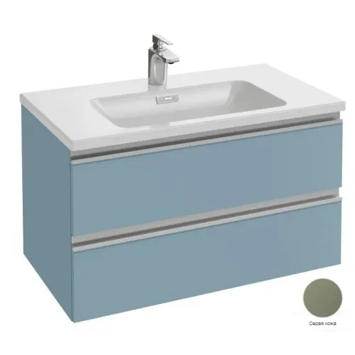 Модуль под раковину Vox 80х46х45,2 см, серая кожа, 2 выдвижных ящика, встроенные ручки EB2028-RA-N29 Jacob Delafon