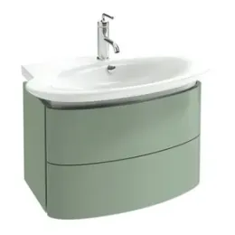 Модуль с раковиной Presqu'ile 83 см, два ящика, плавное закрытие, овальная раковина со столешницей, матовый оливковый, подвесной монтаж E4436-00+EB1104-M47 Jacob Delafon