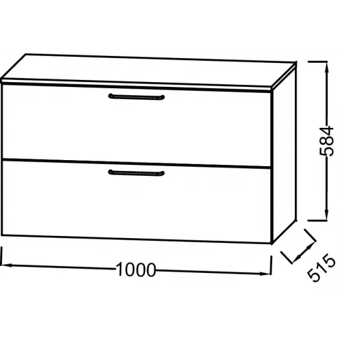 Тумба для ванной Odeon Rive Gauche белый блестящий, 2 ящика, ручки хром, подвесной монтаж 100х51,5 см EB2549-R5-N18 Jacob Delafon