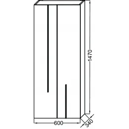 Шкаф-колонна Nouvelle Vague 60х34х147 см, 1 ящик+3 полки, белый глянцевый, подвесной монтаж EB3046RU-G1C Jacob Delafon