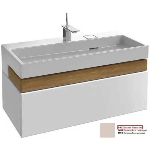 Модуль под раковину Terrace 100х48х38 см, пыльная роза сатин, верхний ящик из цельного дерева, система push-to-open EB1187-S42 Jacob Delafon