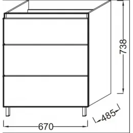Модуль с раковиной Odeon Up 70 см, медный бетон, подвесной монтаж E4732-00+EB992-N28 Jacob Delafon
