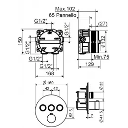 Комплект смесителя для душа с термостатом Plumberia Selection KITPSB1903NO