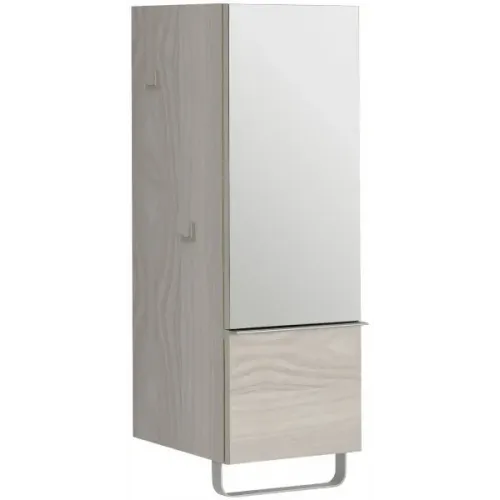 Шкаф Odeon Up 35х34х96 см, дуб шампань, 1 ящик, 1 зеркальная дверца, 2 стеклянные полочки, шарниры слева, левый EB893G-E19 Jacob Delafon