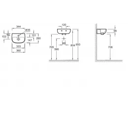 Подвесная раковина Odeon Up 36х26х9,8 см, 1 отверстие для смесителя, санфарфор E4761-00 Jacob Delafon
