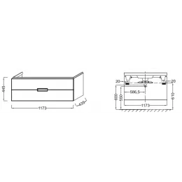 Модуль под раковину Reve 117х43,5х44,5 см, белый блестящий лак EB1137-G1C Jacob Delafon