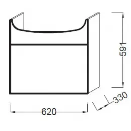 Модуль с раковиной Odeon Up 65 см, подвесная, белая, с одним выдвижням ящиком, подвесной монтаж E4743-00+EB880-J5 Jacob Delafon