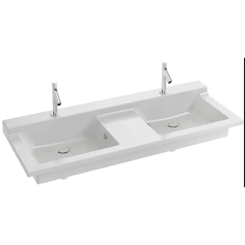 Мебельная раковина Soprano 140х54 см, отверстие для смесителя справа и слева, с керамической заглушкой слива EXJ112-00 Jacob Delafon