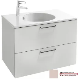 Модуль под раковину Odeon Rive Gauche 80х50,8х56,8 см, 2 ящика, пыльная роза глянцевый, ручки - черный EB2522-R9-G1H Jacob Delafon