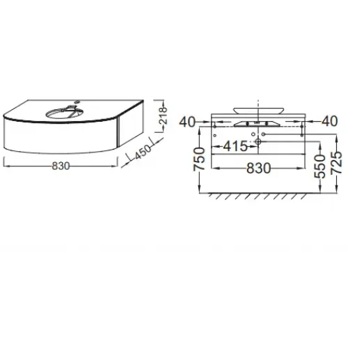 Модуль под раковину Presqu'ile 83х45х21,8 см, белый блестящий, 1 выдвижной ящик EB1106-HU Jacob Delafon