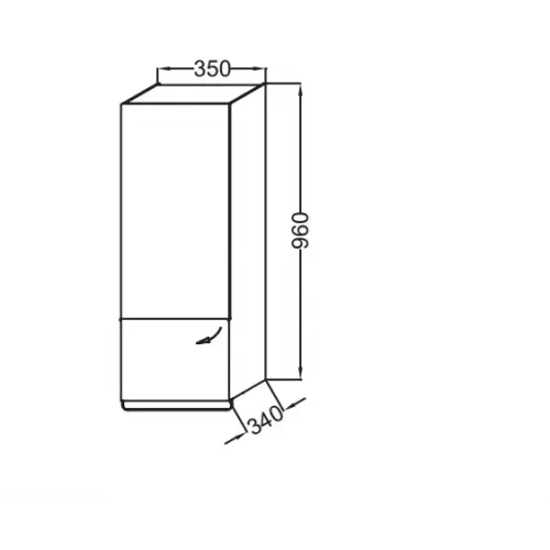Шкаф Odeon Up 35х34х96 см, белый блестящий, 1 ящик, 1 зеркальная дверца, шарниры слева, левый EB893G-N18 Jacob Delafon