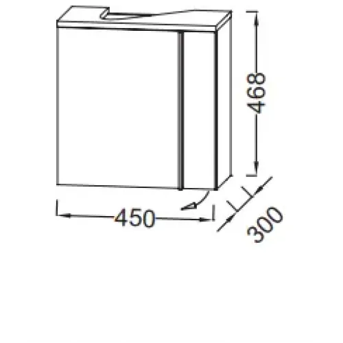 Модуль под раковину Nouvelle Vague 45х30х46,8 см, фактурный дуб, шарниры слева, 1 дверца с доводчиками EB3045G-E73 Jacob Delafon