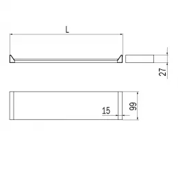 Модуль полки для рейлинга INDA INDISSIMA BARRA A8809NNS