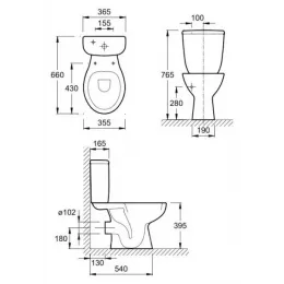 Бачок унитаза Brive нижняя подводка E4453-00 Jacob Delafon