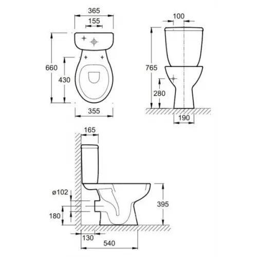 Бачок унитаза Brive нижняя подводка E4453-00 Jacob Delafon