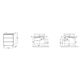 Модуль под раковину Odeon Up 62х38,4х73,8 см, серый дуб, для левосторонней раковины EB991G-E71 Jacob Delafon