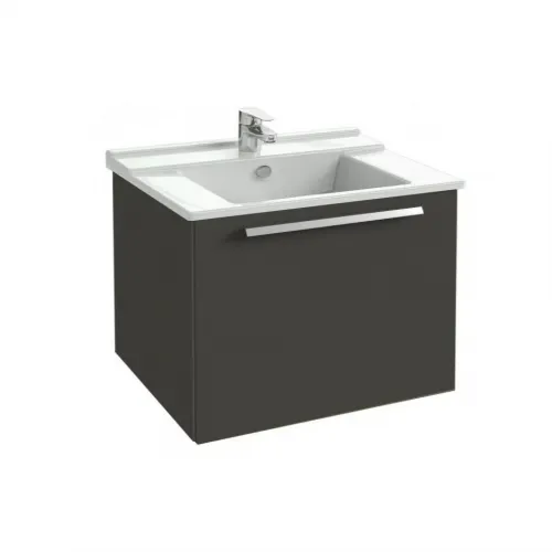 Модуль с раковиной Struktura 80 см, серый антрацит, 1 выдвижной ящик, подвесной монтаж EXH112-00+EB1285-N14 Jacob Delafon