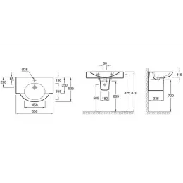 Подвесная раковина Presqu'ile 80х53,5х11,5 см, санфарфор E1343-00 Jacob Delafon