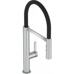 Смеситель для кухни с выдвижной лейкой Raphael черный/хром, поворотный излив E23311-CP Jacob Delafon