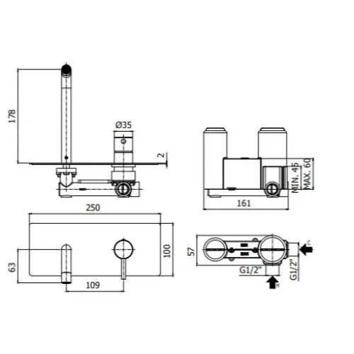Смеситель для раковины Paffoni Light LIG105CR