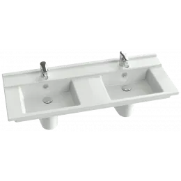 Подвесная раковина Struktura 120х48х12 см, с 2 отверстиями под смеситель, санфарфор, двойная EXF112-00 Jacob Delafon
