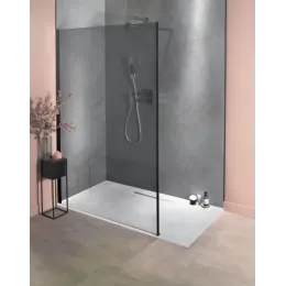 Душевая перегородка Walk-In Contra 90х200 см, матовый черный, тонированное стекло, 8 мм, черный профиль E22W90-BLV Jacob Delafon