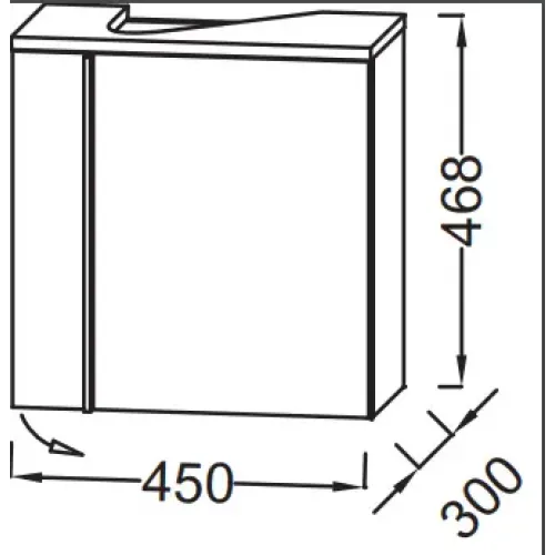 Модуль с раковиной Nouvelle Vague 45 см, белый, подвесной монтаж EGK112-00+EB3045G-N18 Jacob Delafon