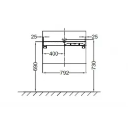 Модуль под раковину Terrace 80х48х38 см, белый блестящий, 2 ящика, система push-to-open EB1186-G1C-G1C Jacob Delafon