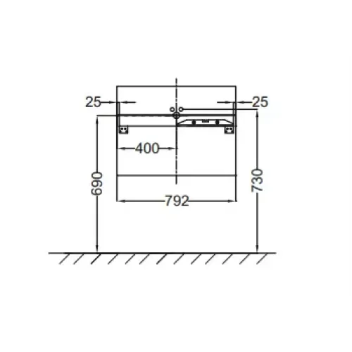 Модуль под раковину Terrace 80х48х38 см, белый блестящий, 2 ящика, система push-to-open EB1186-G1C-G1C Jacob Delafon