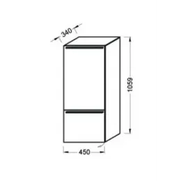 Шкаф Odeon Up 35х34х96 см, квебекский дуб, зеркальная дверца, 2 стеклянные полки, с ящиком, правый EB893D-E10 Jacob Delafon