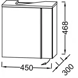 Модуль под раковину Nouvelle Vague 45х30х46,8 см, шарниры слева, 1 полка, пепельный сатин EB3045G-S46 Jacob Delafon