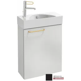 Модуль под раковину Odeon Rive Gauche 48,5х21,3х59,1 см, правосторонний, чёрный матовый, ручка золотая EB2581D-R8-M61 Jacob Delafon